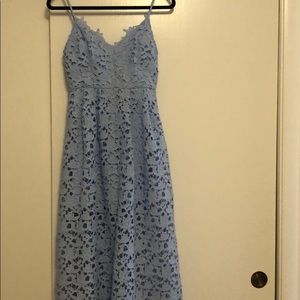 ASTR the Label blue lace midi dress